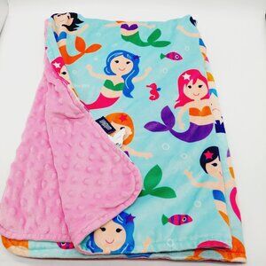 WILDKIN Mermaids Baby Blanket Blue Pink Minky Security 29x39